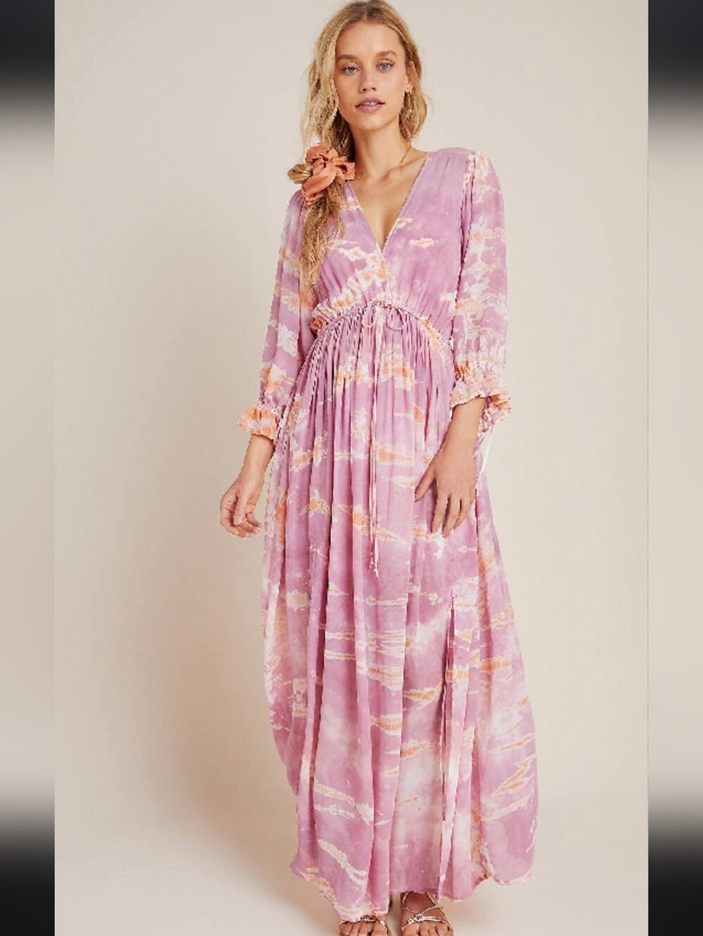 Young Fabulous & Broke Lavender Tie Dye Maxi Dress Size Small